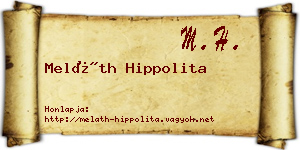 Meláth Hippolita névjegykártya